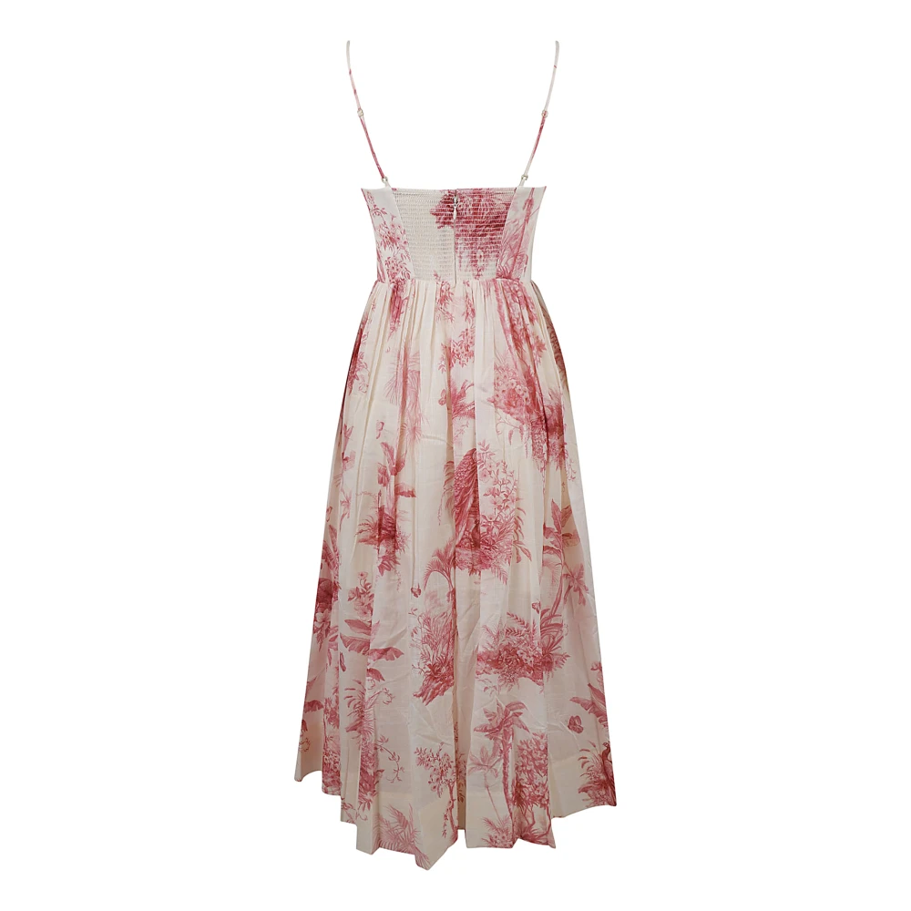 Zimmermann Elegante Corset Midi Jurk Pink Dames