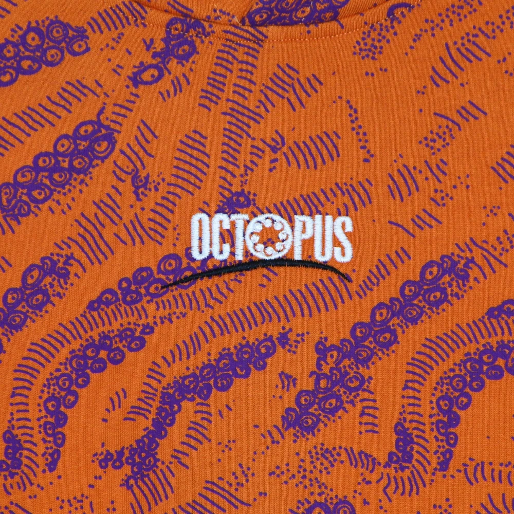 Octopus Sci-fi Oranje Hoodie Lange Mouw Orange Heren