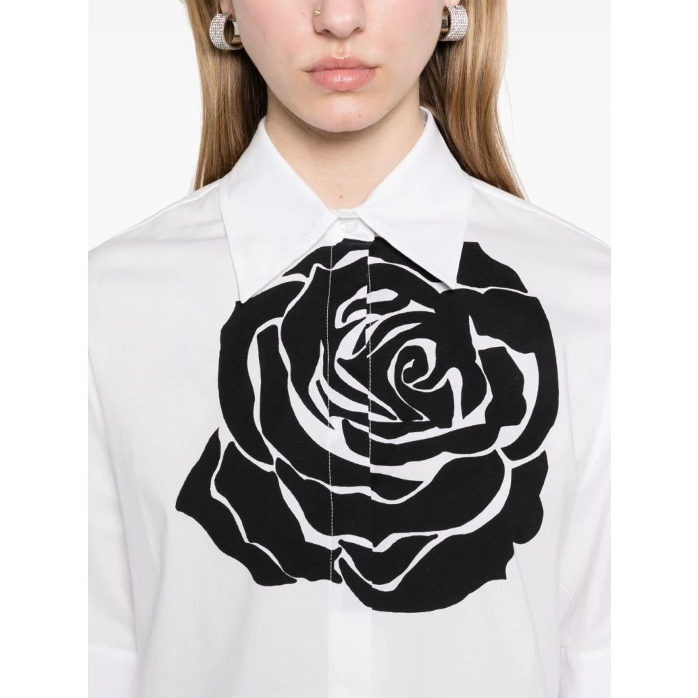 Blugirl Elegante Nero E Rosa Shirt White Dames
