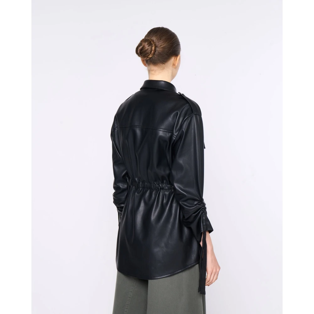 Silvian Heach Shirt van eco-leer Black Dames