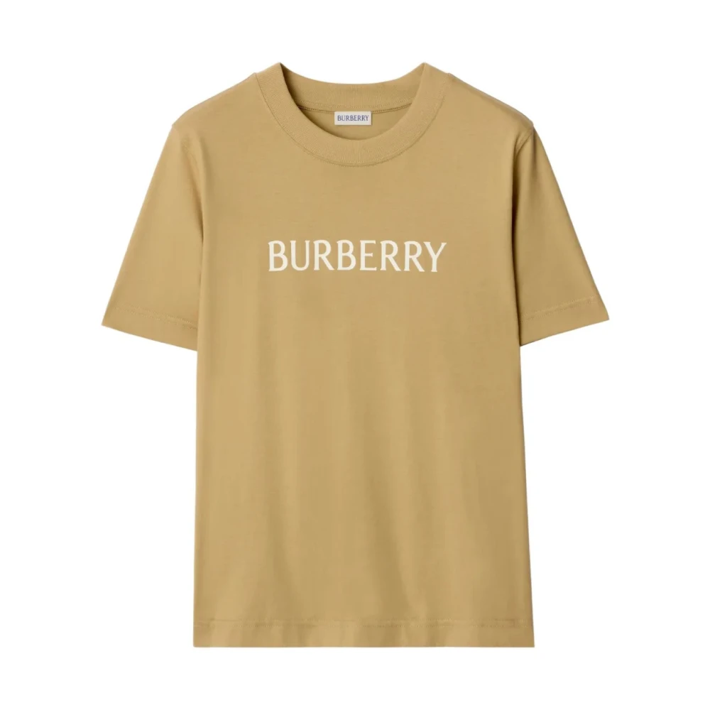 Burberry Women's Beige Logo Cotton T-Shirt - T-Shirts - S - Tops