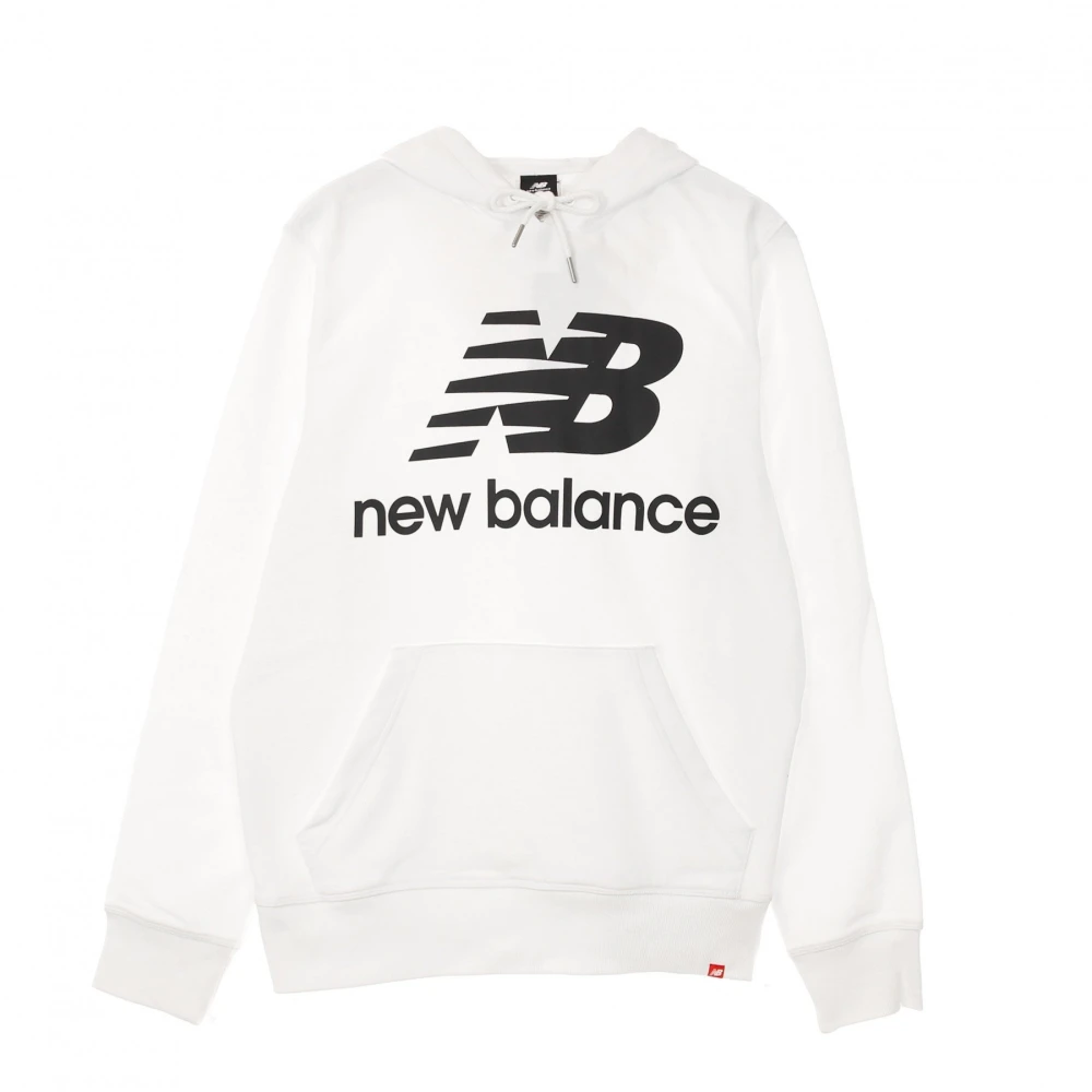 New Balance Essentials Stacked Logo Hoodie White Heren
