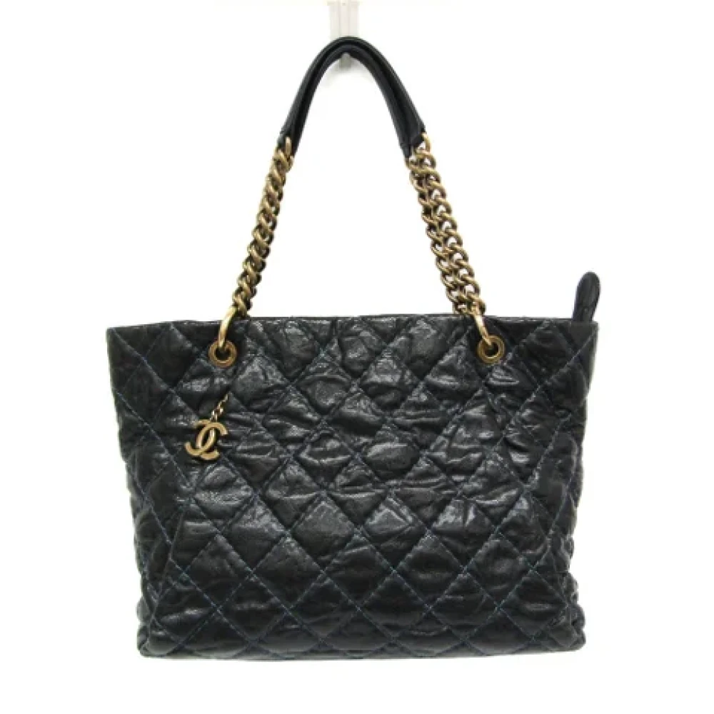 Chanel Vintage Pre-owned Leather chanel-bags Blue Dames