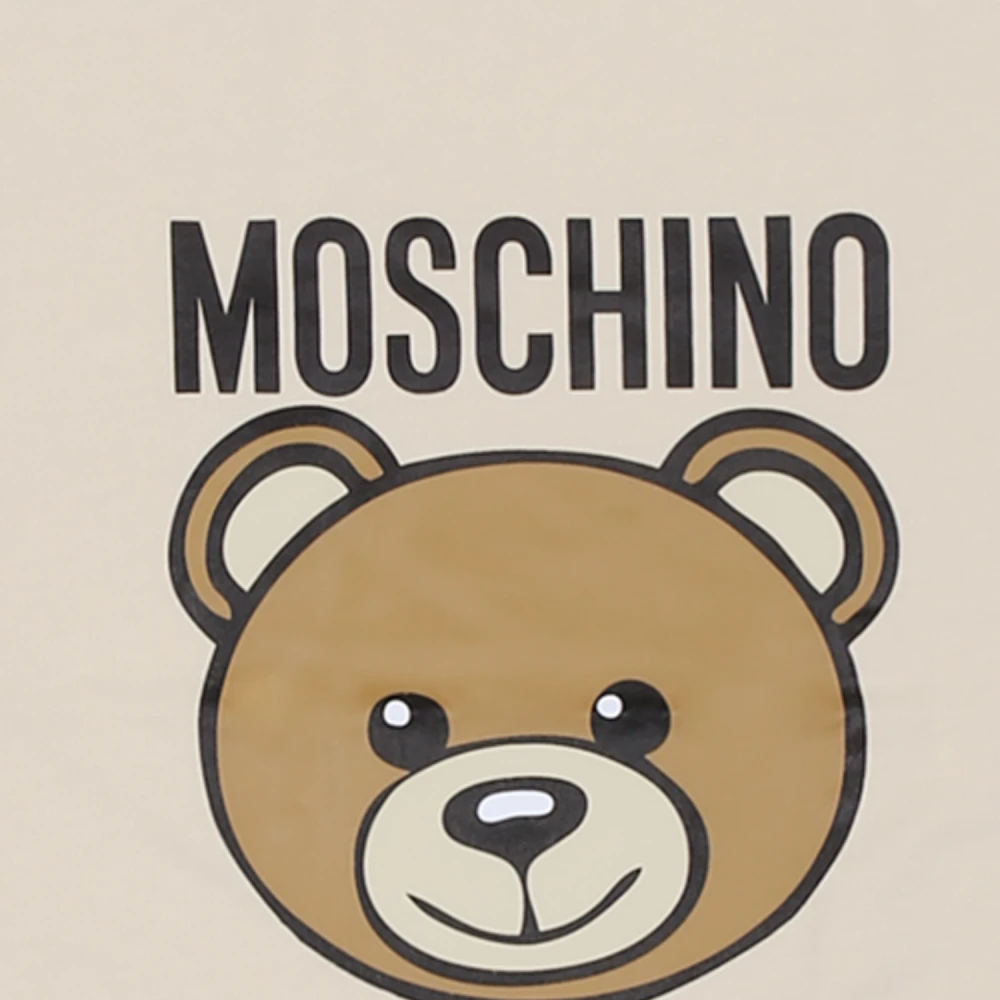 Moschino Teddybeer Logo Beige Katoenen Deken Beige Unisex