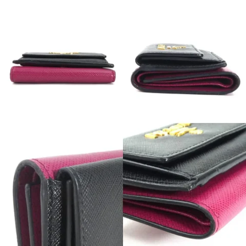 Prada Vintage Pre-owned Leather wallets Black Dames