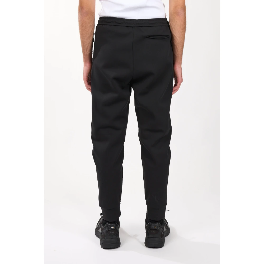 Hugo Boss Fleece Sweatpants met Trekkoord in de Taille Black Heren