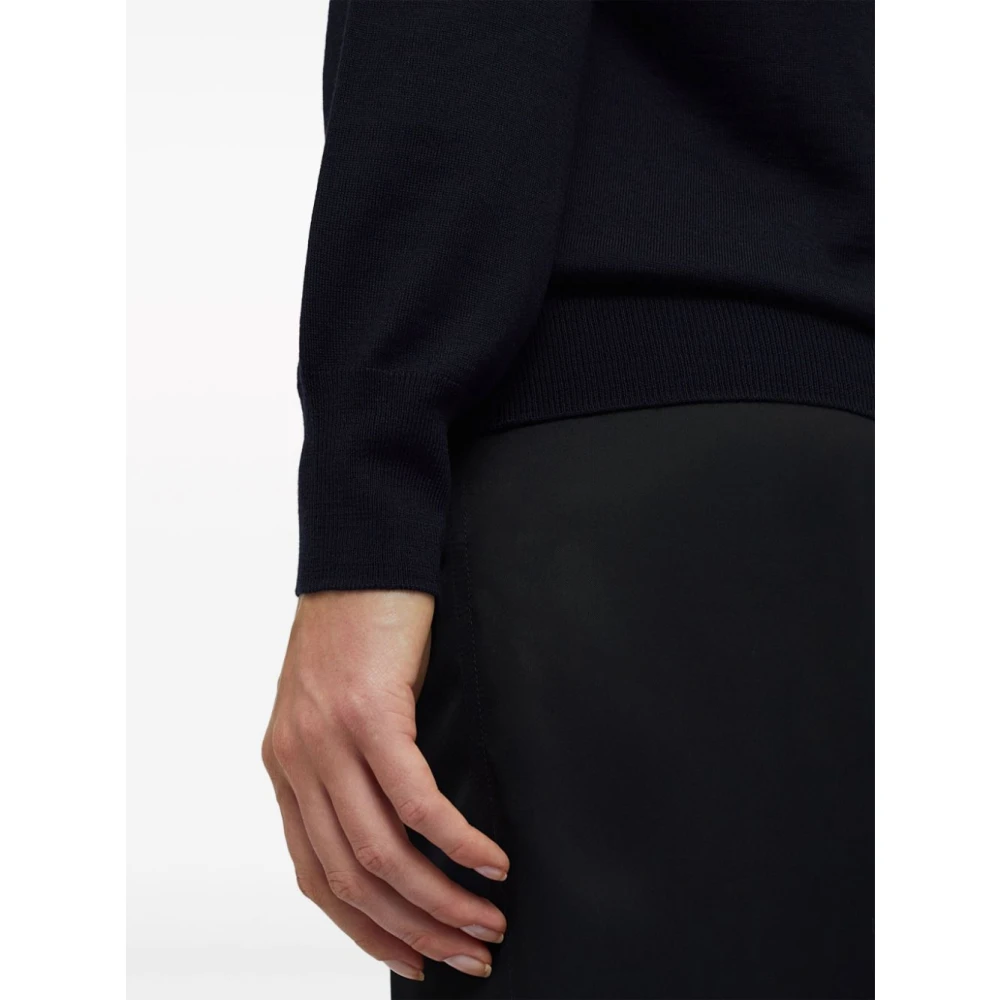 Jil Sander Fijne Marino Trui Black Dames