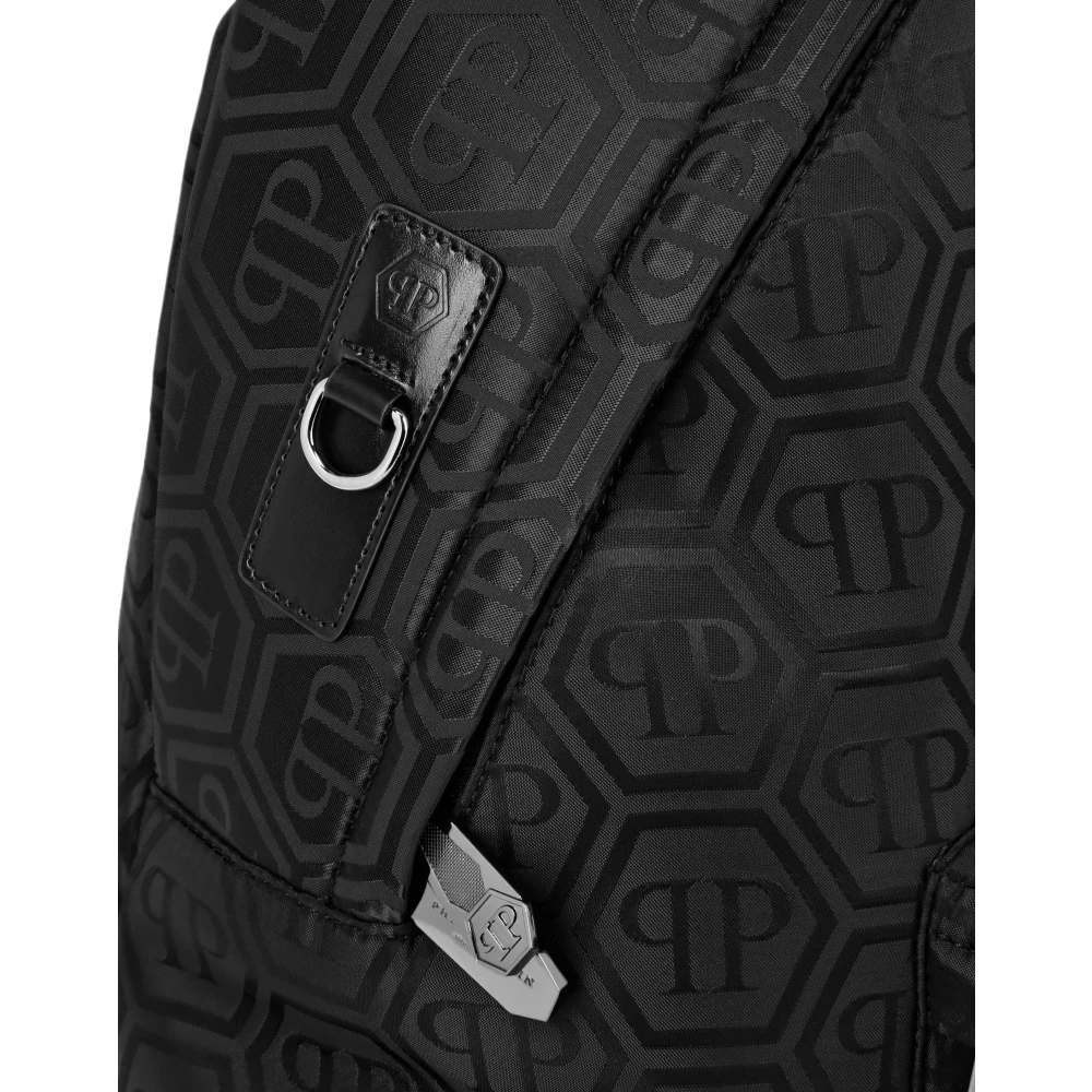 Philipp Plein Monogram Zwarte Tassen Rugzak Black Heren
