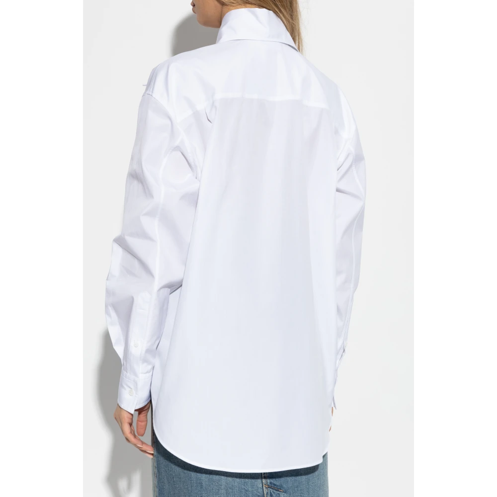 alexander mcqueen Shirt met decoratieve kraag White Dames