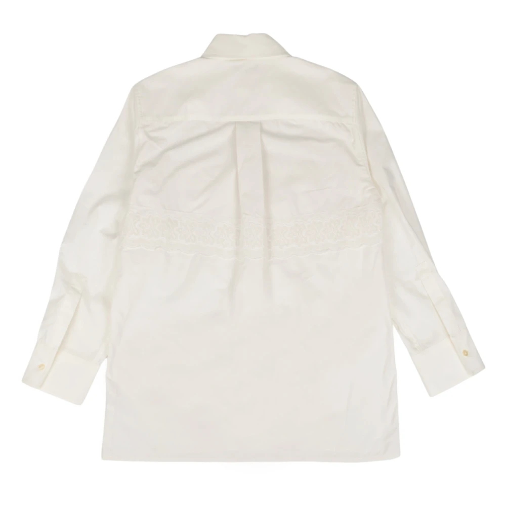 Marine Serre Twin Pocket Linnen Shirt in wit White Heren