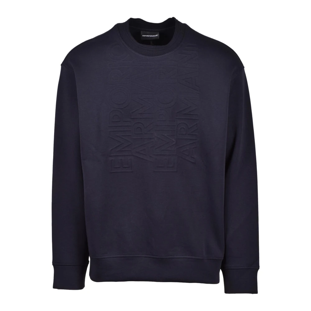 Emporio Armani Stijlvolle katoenmix sweatshirt Blue Heren