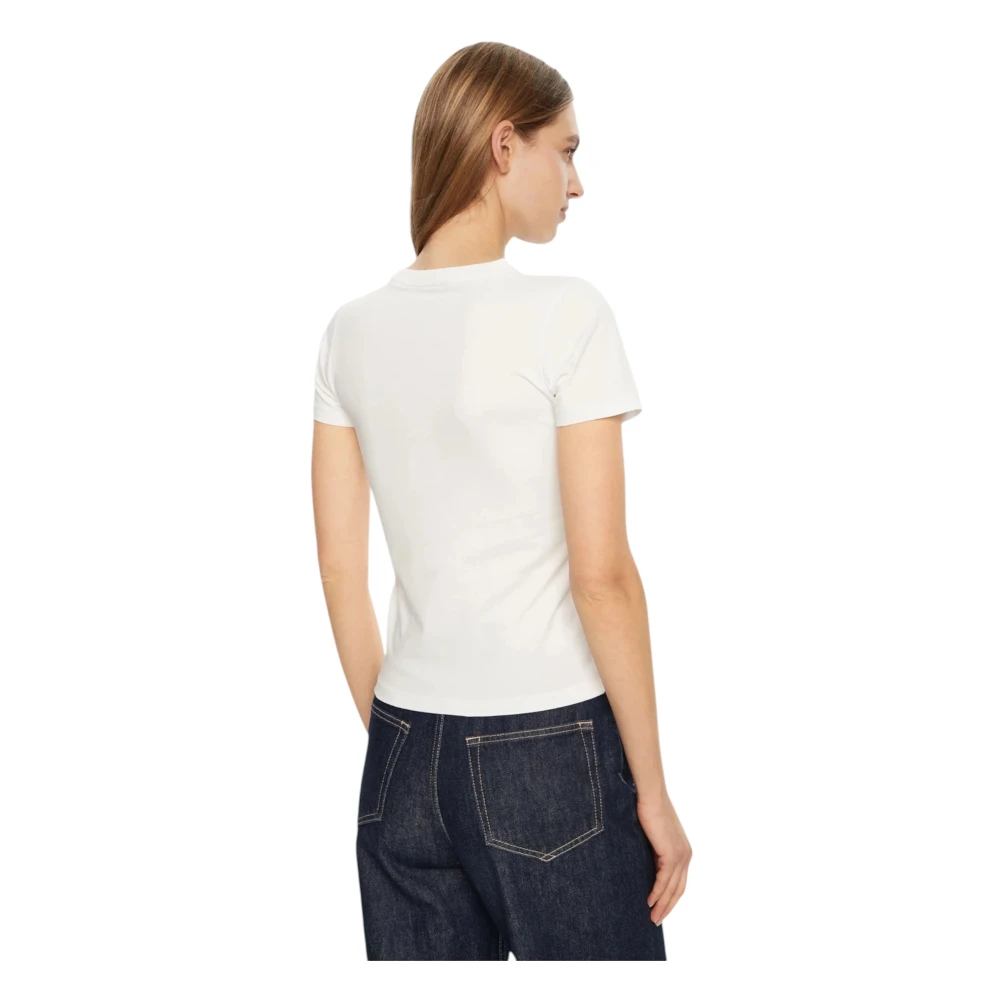 Guess Organische Katoen Slim Fit Jersey T-shirt White Dames