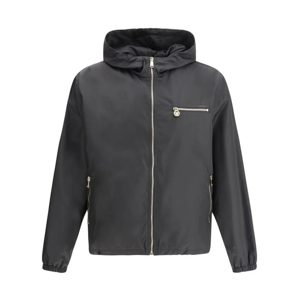 Versace Capuchonjas met ritssluiting en verstelbare zoom Black Heren