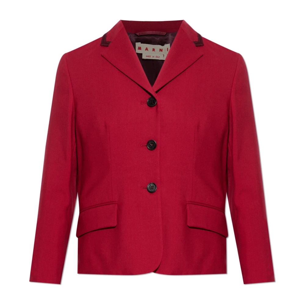 Marni Kvinno Röd Jackor Dam, 2XS, Ullblazer