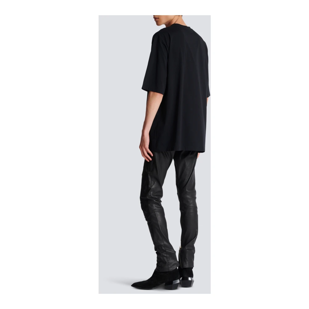 Balmain Signature T-shirt met borduursel Black Heren