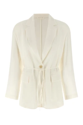 Silk Crêpe Blazer Jacket