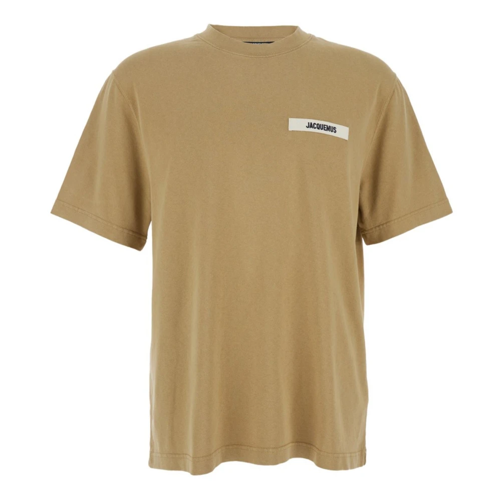 Jacquemus Men's Beige Crew Neck T-Shirt - T-Shirts - S - Tops
