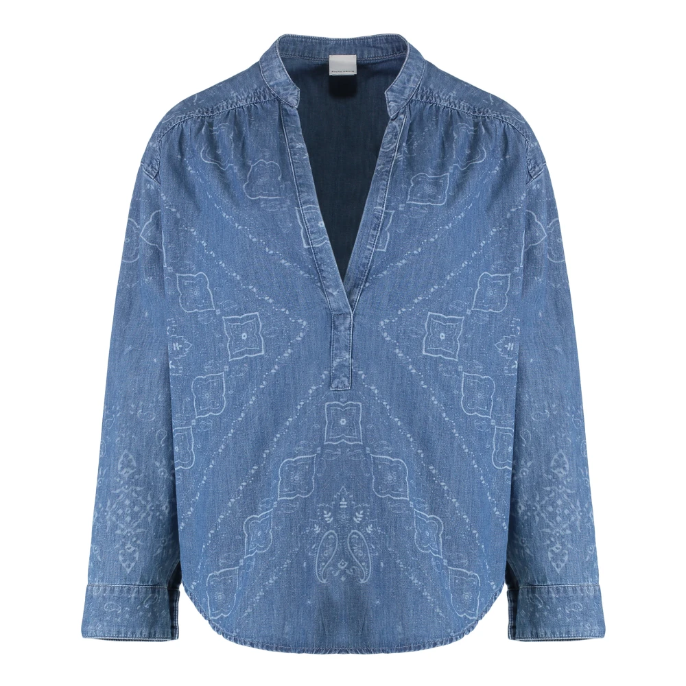 Pinko Women's Blue Blouses, S, Bengasi Blouse