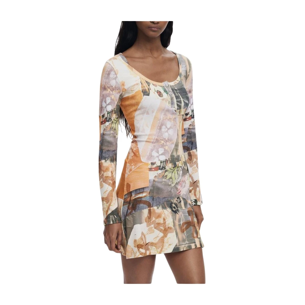 Desigual Women's Multicolor Short Dresses, Xl, Polyester Dress With Elegant Design