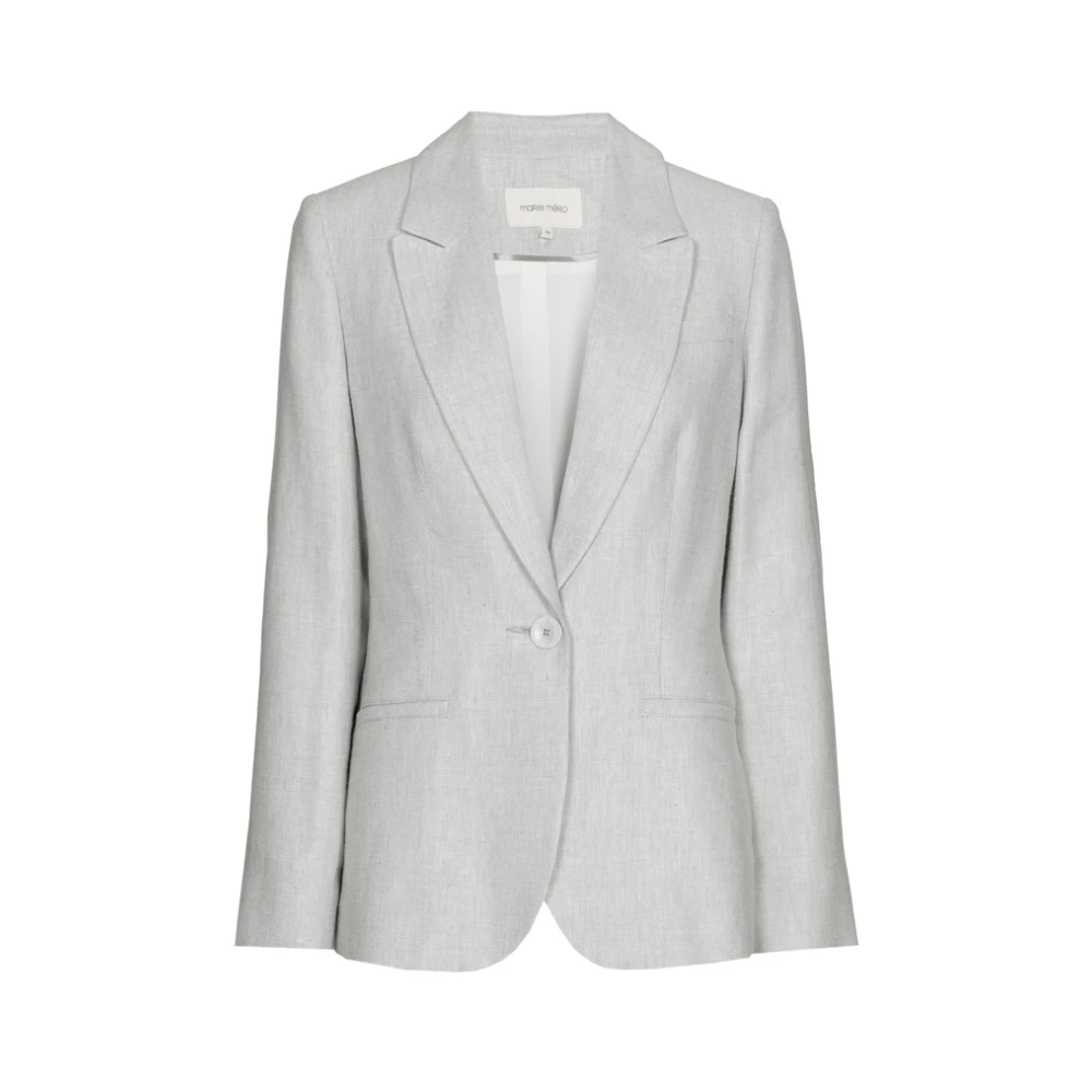 Marie Méro Lichtgrijze Linnen Katoenen Blazer Gray Dames