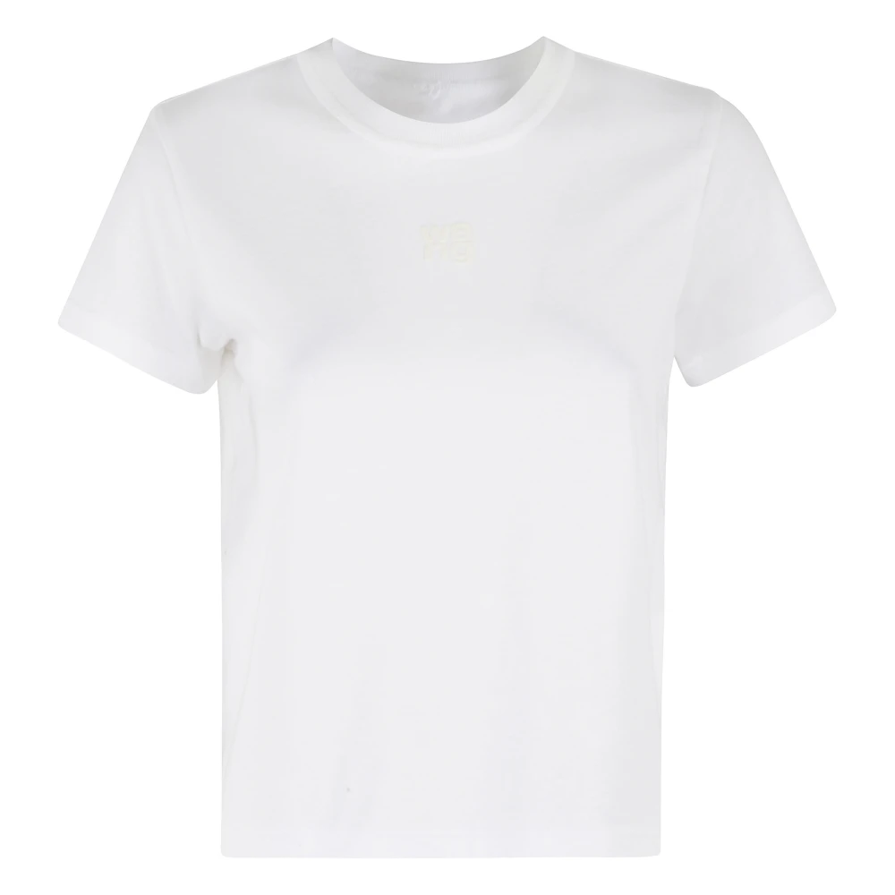 T by Alexander Wang Essentiële Shrunken Tee White Dames
