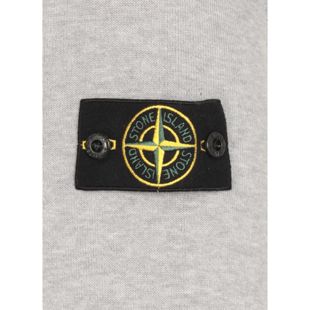Stone Island Grijze Katoenen Trui met Logopatch Gray Heren
