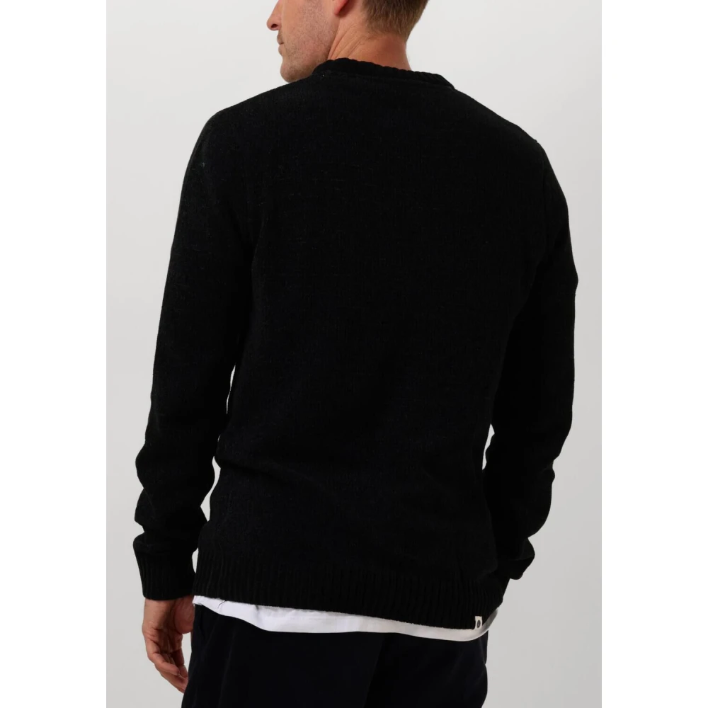 Anerkjendt Chenille Gebreide Trui Vest Black Heren