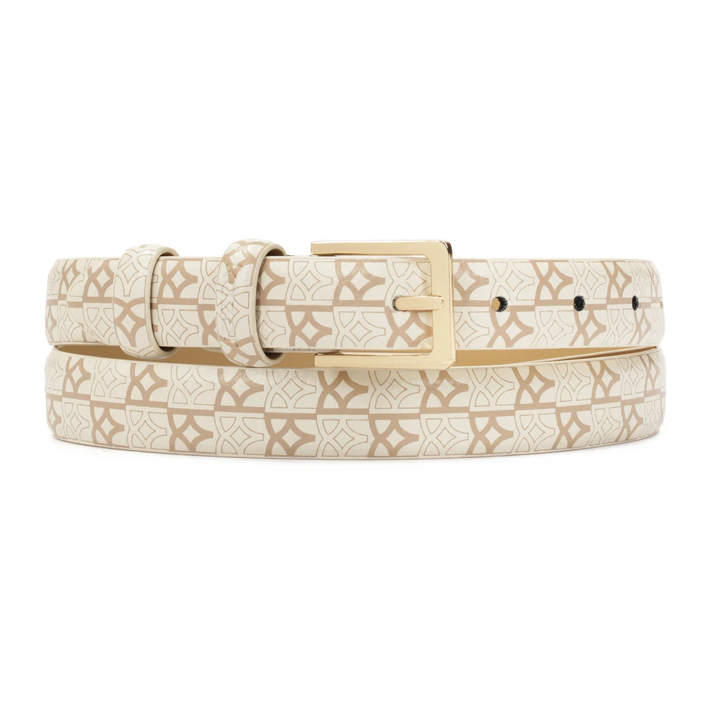 Kazar Monogram patroon riem White Dames