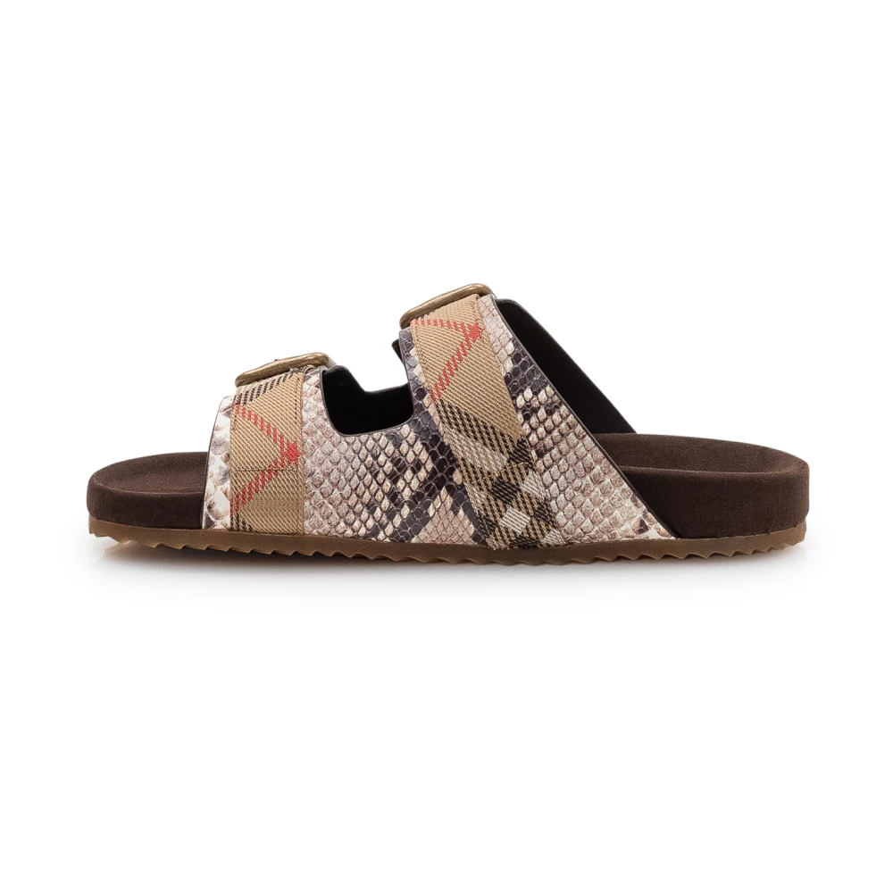 Burberry Python-print leren Urchin sandalen