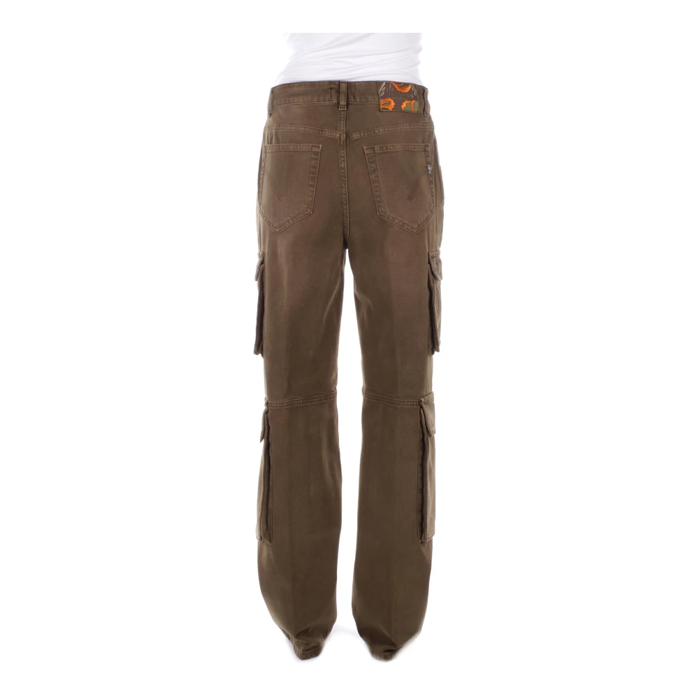 Dondup Groene broek met logoprint Green Dames