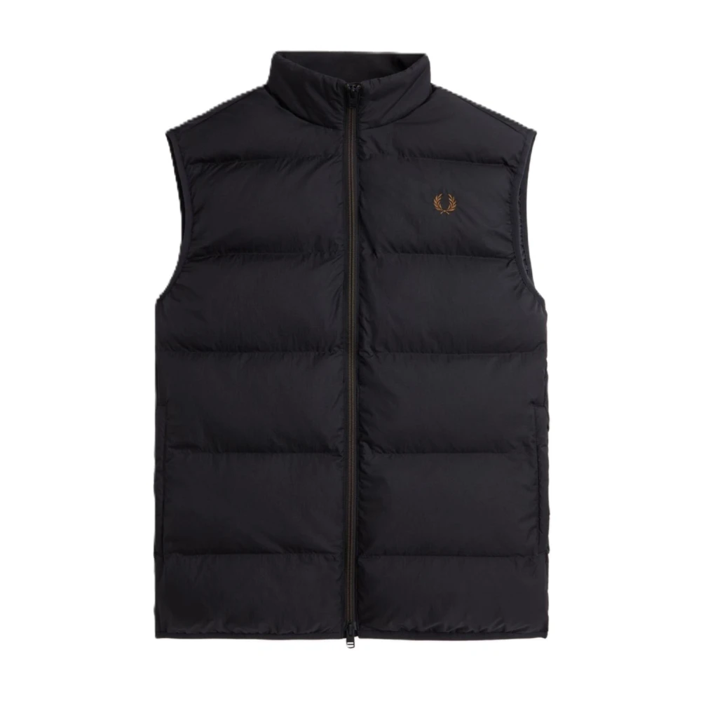 Fred Perry Men's Black Waistcoats, M, Insulated Gilet Vest