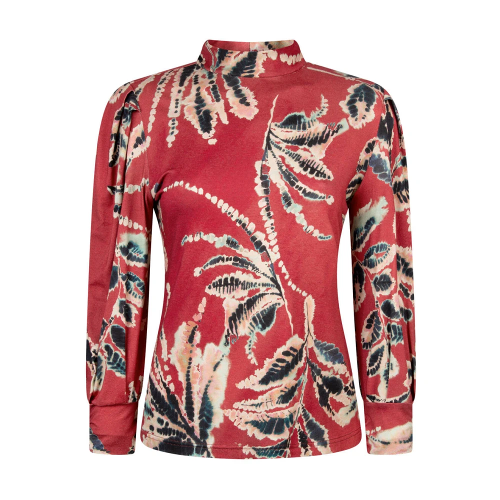 Aaiko Geschilderde bloemen lange mouw top Red Dames