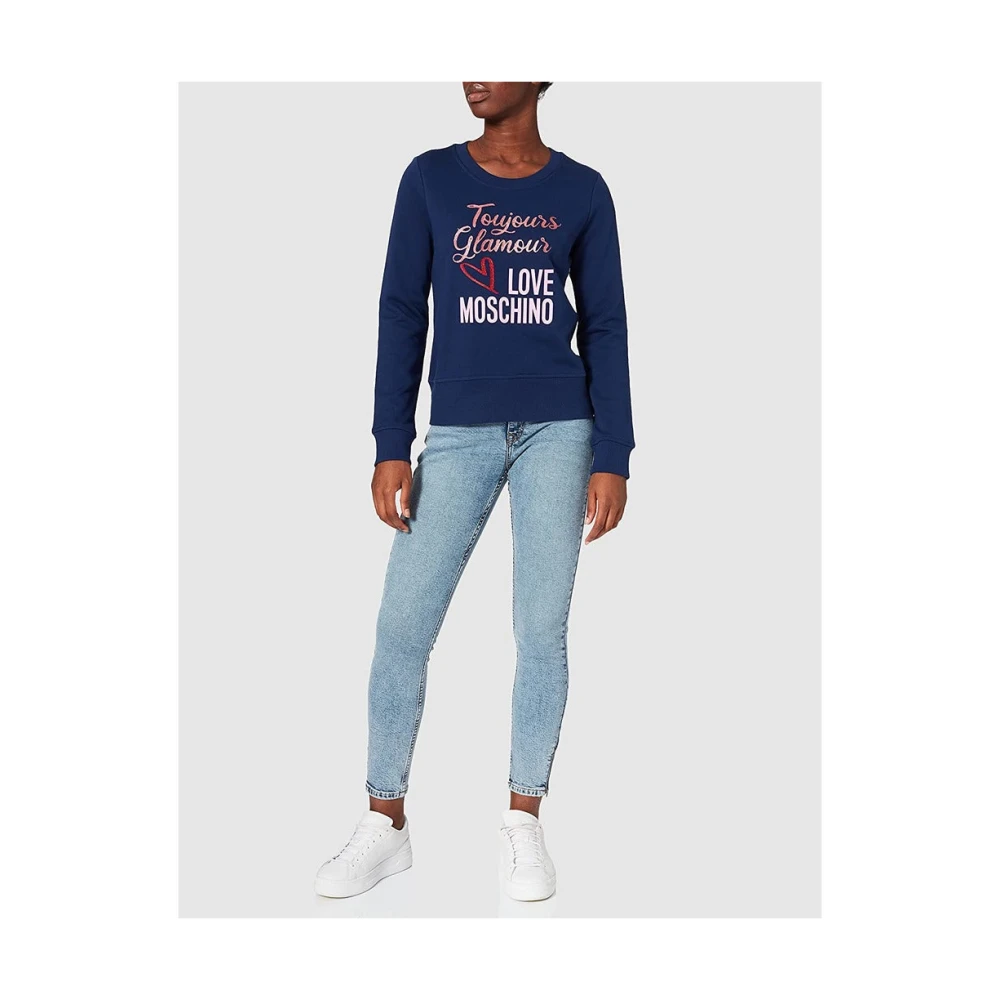 Love Moschino Blauw Merk Design Sweater Blue Dames