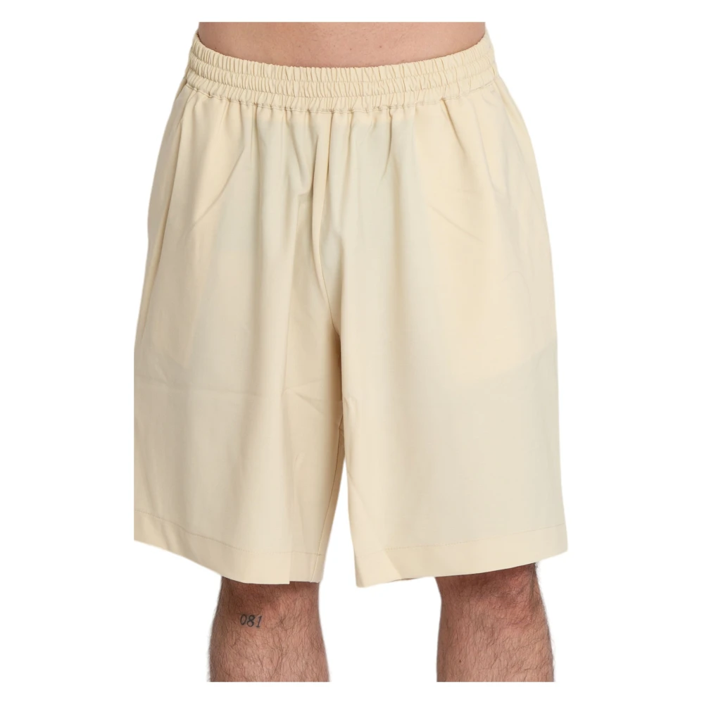 Bonsai Rafia Wollen Mand Shorts Beige Heren