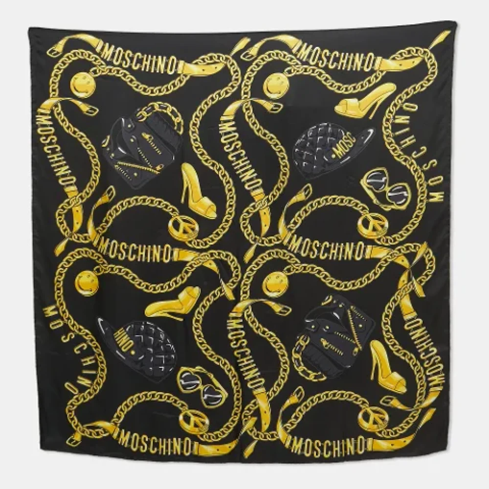 Moschino Pre-Owned Pre-owned Silk scarves Black Dames