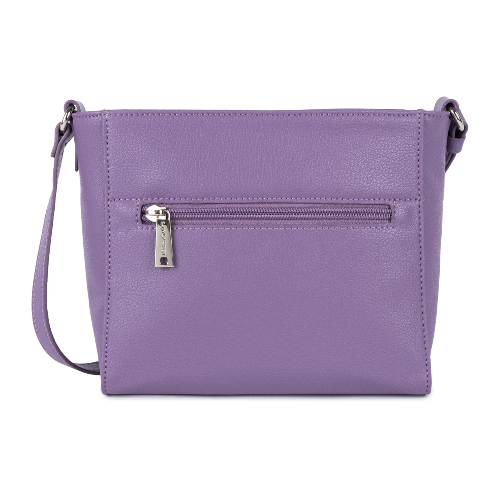 Lancaster Zippée Maya Schoudertas in Donker Mauve Purple Dames