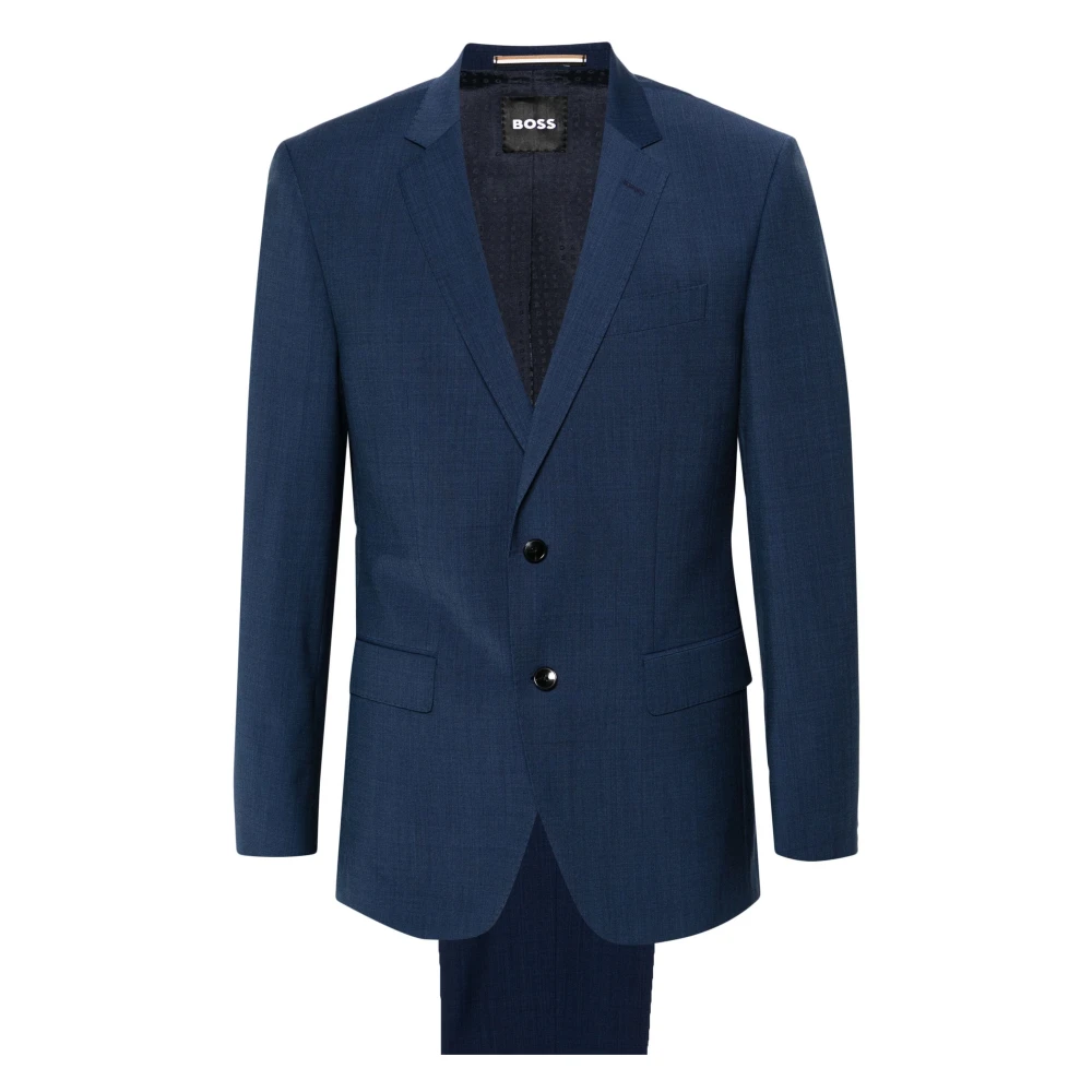 Hugo Boss Gemengd wollen pak slim fit volledig gevoerd Blue Heren
