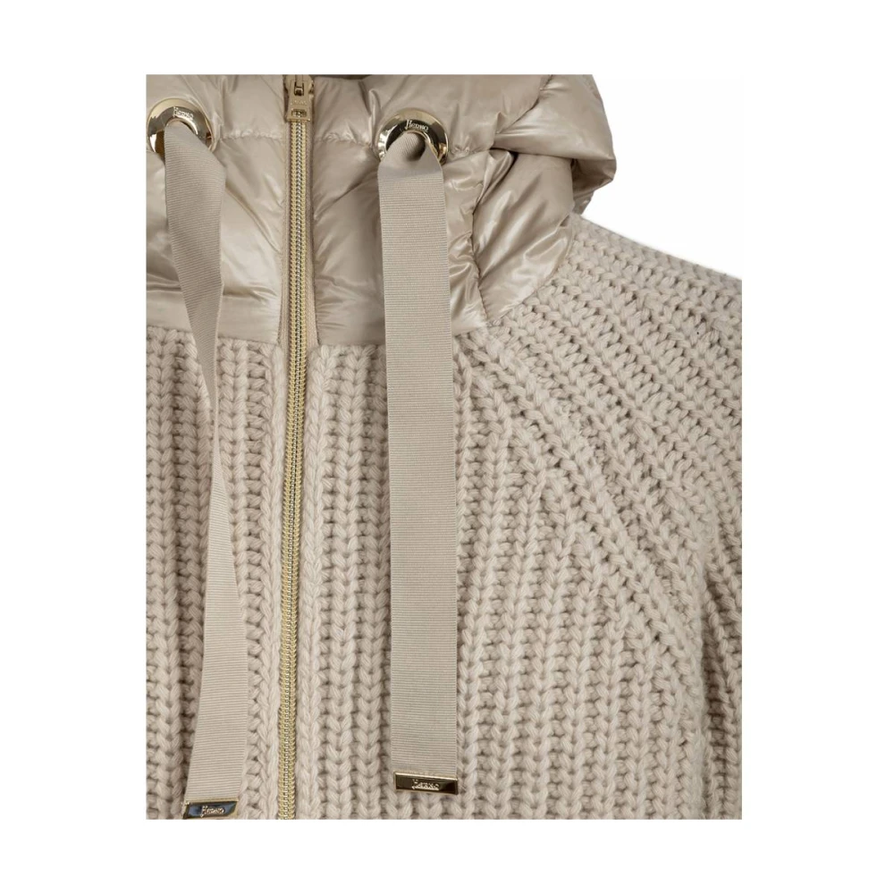 Herno Infinity Gebreid Ultralicht Bomberjack Beige Dames