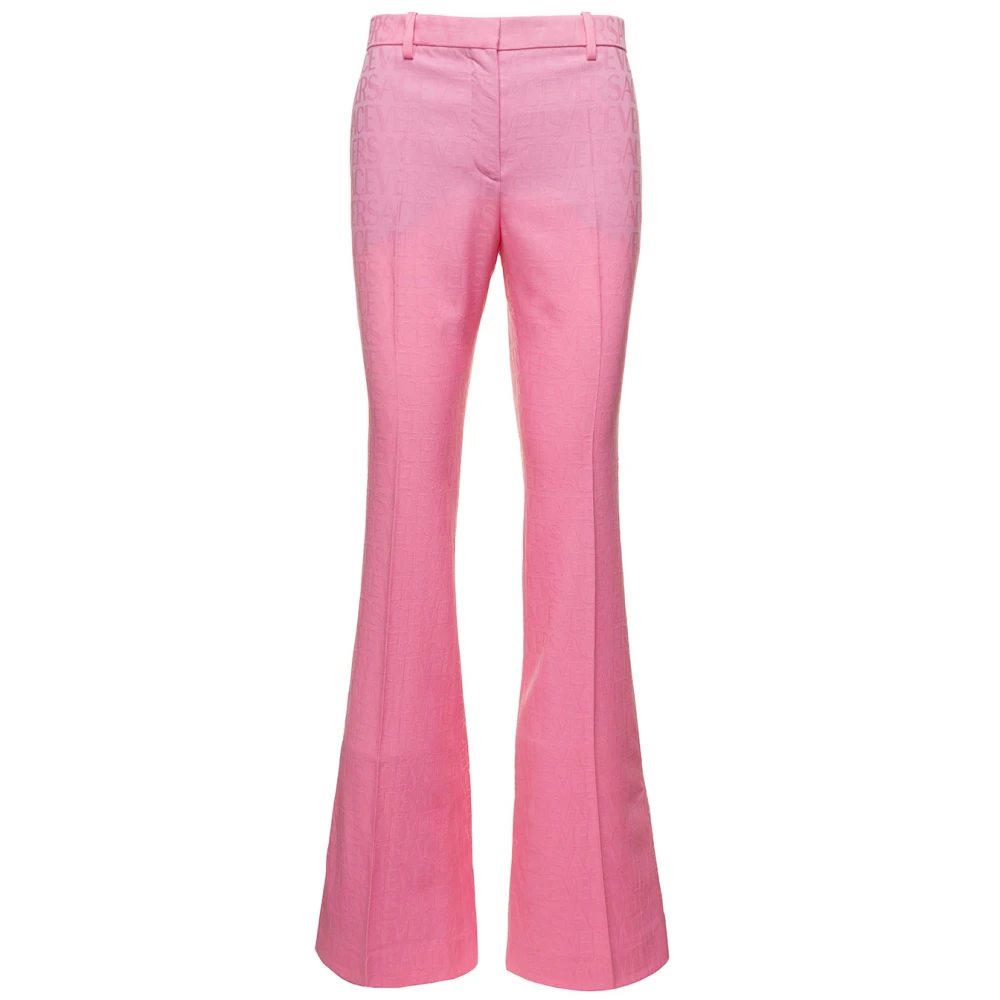 Versace Rosa byxor med utsvängda ben Pink, Dam