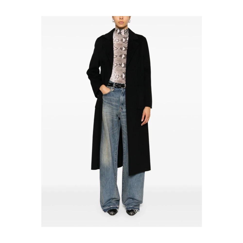 Ermanno Scervino Elegante Zwarte Jas Black Dames