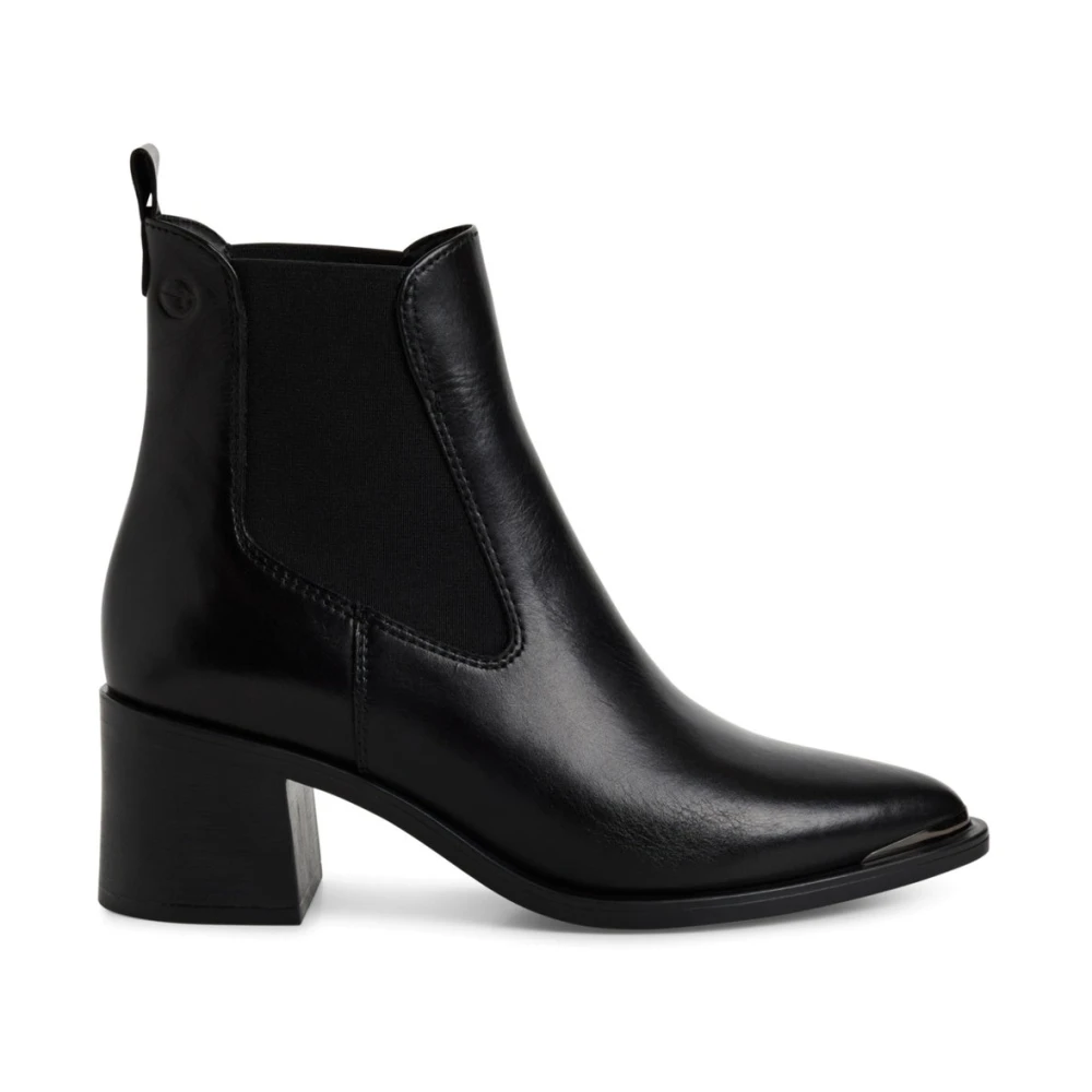 Tamaris Women's Black Leather Chelsea Boot - Heeled Boots - 5 Uk - Shoes