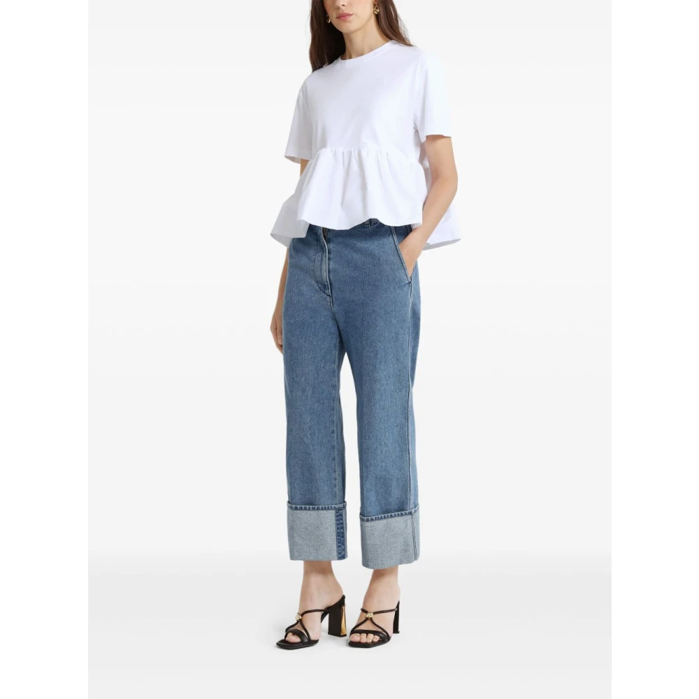 Patou Wit T-shirt met elegante details White Dames
