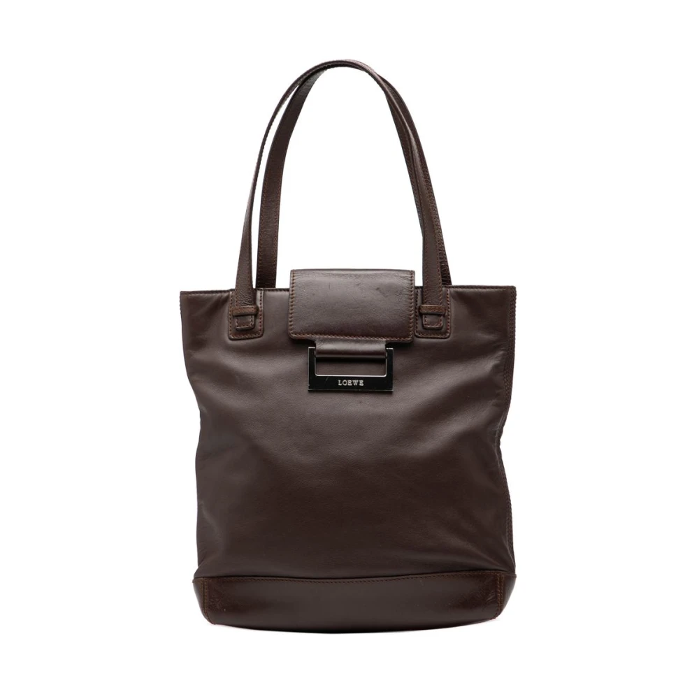 Loewe Pre-Owned Women's Brown Vintage Tote Bags, One Size, Pre-Owned Leather Tote Bag