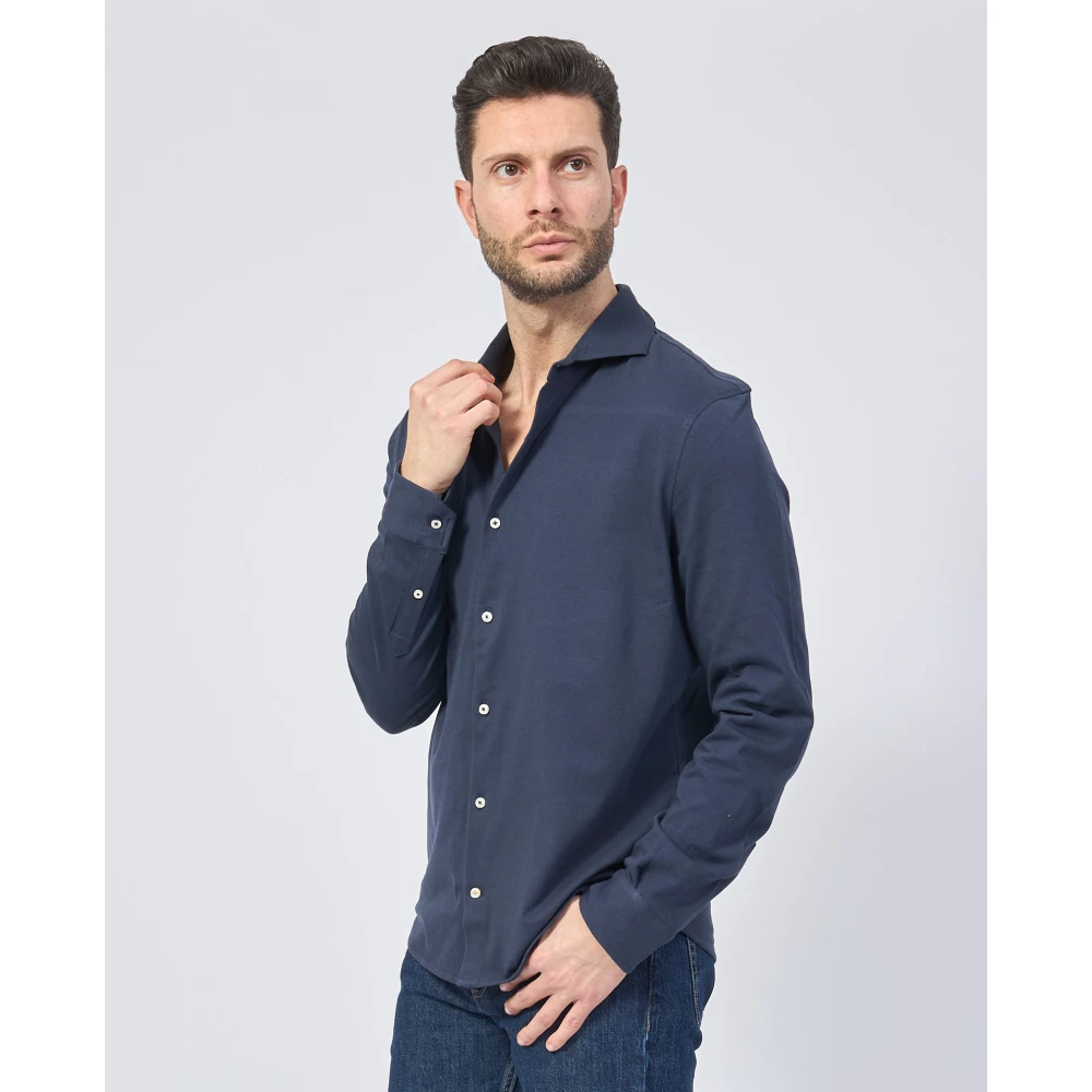 Ecoalf Blauw Klassiek Overhemd met Franse Naden Blue Heren