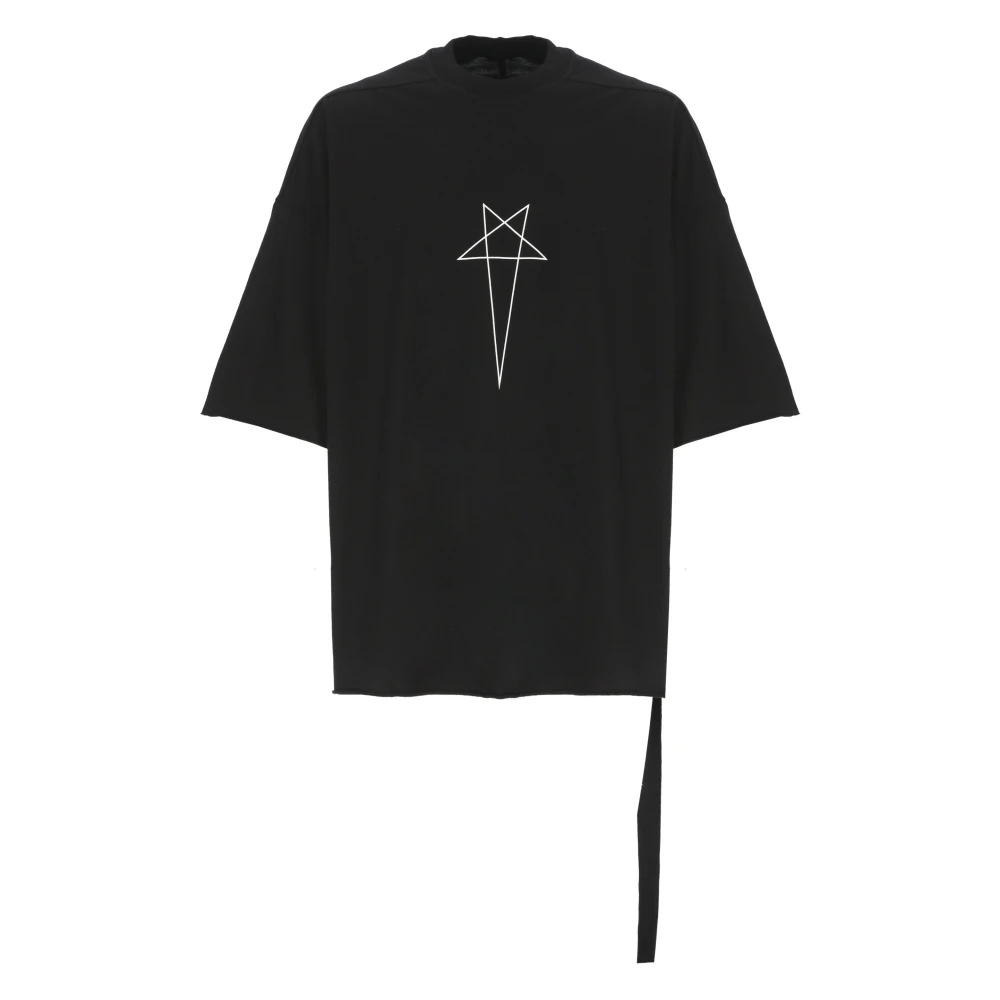 Rick Owens Zwarte Katoenen T-shirt met Logo Black Heren