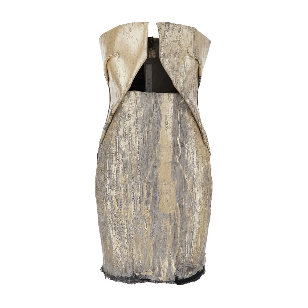 Rick Owens Gouden Cut-Out Jurk Achterrits Yellow Dames