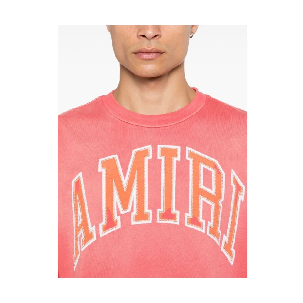 Amiri Rode Katoenen Jersey T-shirt met Logo Red Heren