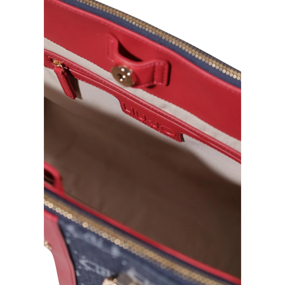 Liu Jo Blauwe Bedrukte Handtas met Schouderband Multicolor Dames