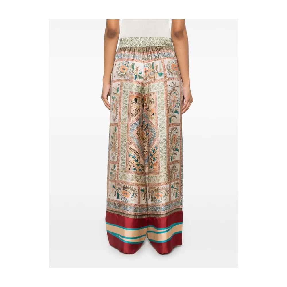 Pierre-Louis Mascia Grafische Print Beige Broek Elastische Taille Multicolor Dames