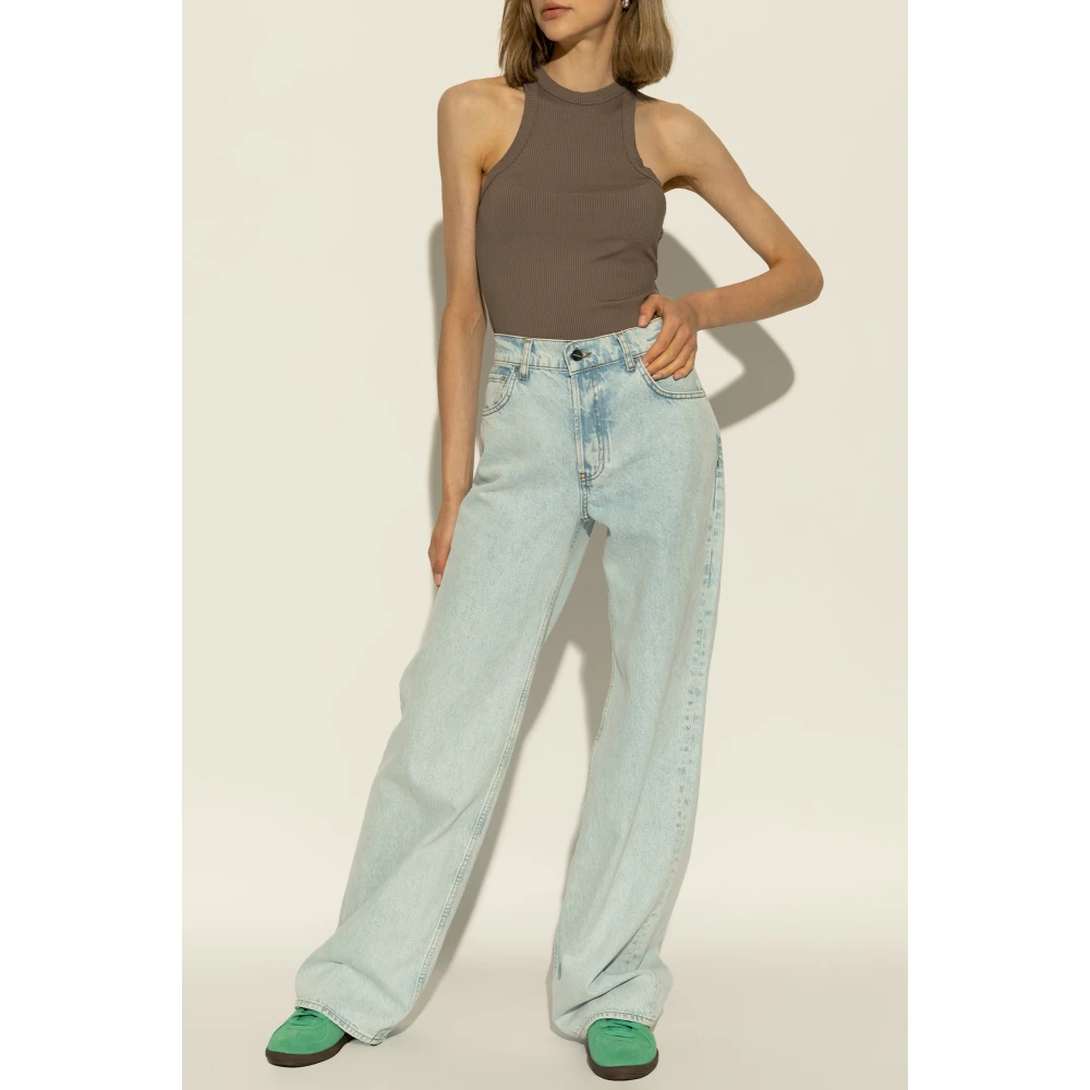 Anine Bing Eva Geribbelde Tanktop Brown Dames